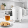 Bouilloire électrique sans fil 1500W avec fond inox, socle 360° et éclairage LED bleue
