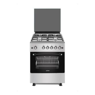 Cuisinière Astech CK62MSFRM 60/60cm Full Option – 4 Feux Gaz, Double Grill, Tournebroche & Minuterie