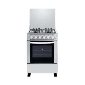 Cuisinière à Gaz Astech CSI-60MS 60/60cm – 4 Feux, Grill Gaz, Table Inox & Couvercle Verre