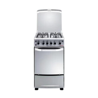 Cuisinière Inox Full Option Astech XA50GS 50/50cm – 4 Feux Gaz, Four Intégré & 90cm Hauteur